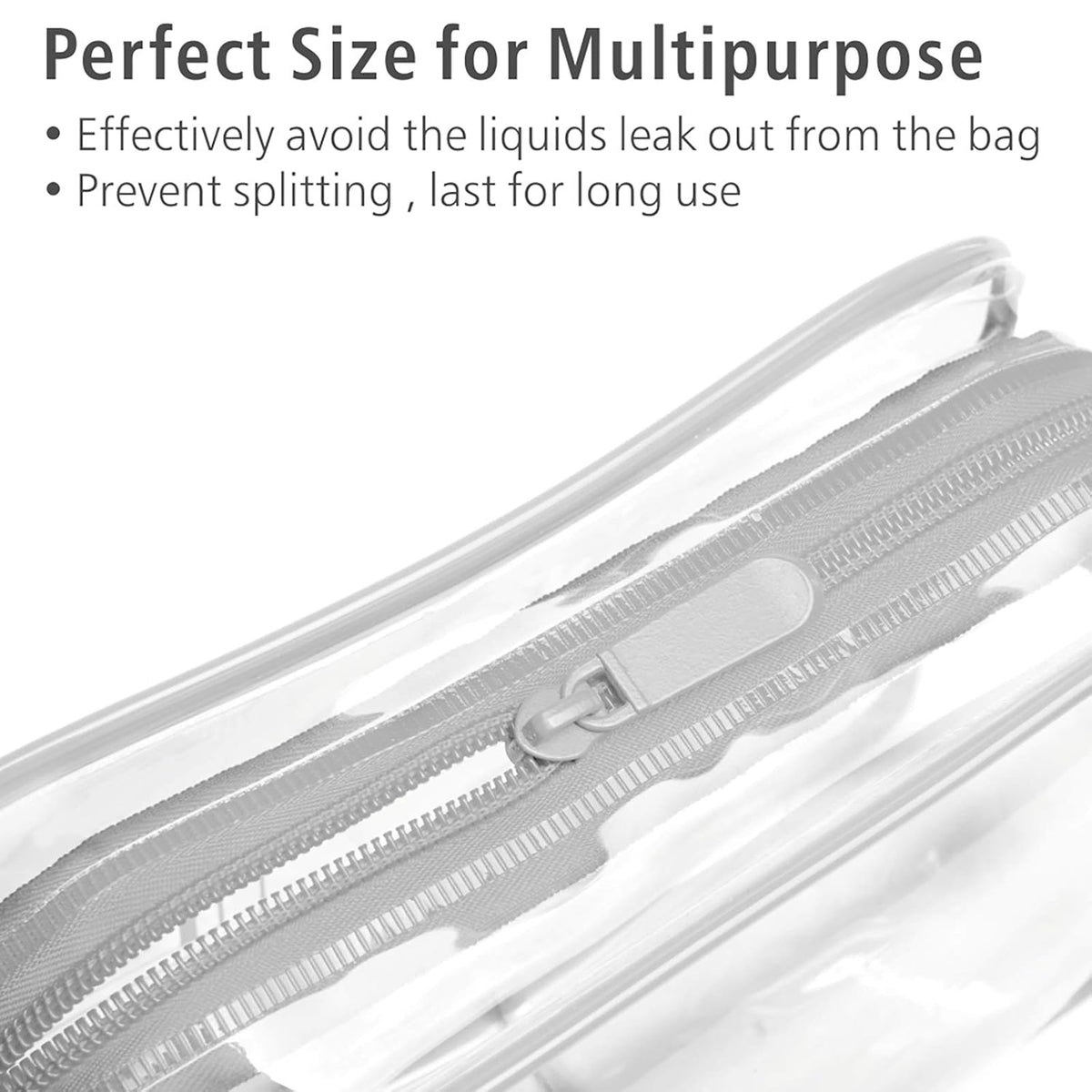 TSA Approved Toiletry Bag - Clear Makeup Bag for Travel, Rose Pink | 3 Pack Quart-Size, Metal Smooth Zipper, Clear Easy-Check, for 3-1-1 Liquids, Toiletry Bag for Airport Lines, Women, Men