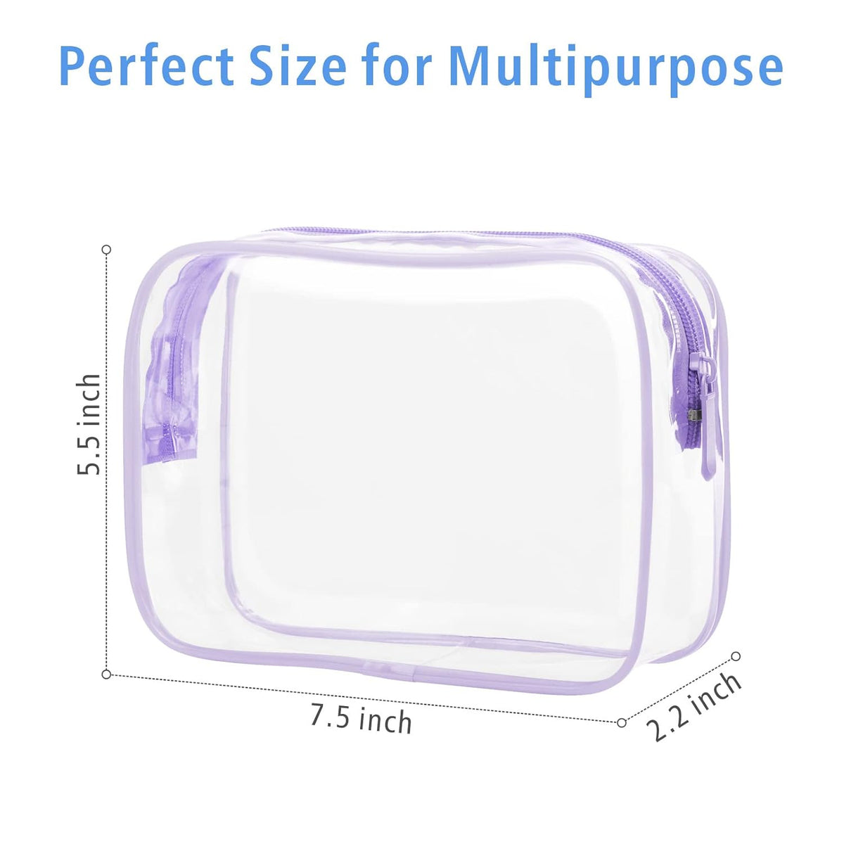 TSA Approved Toiletry Bag - Clear Makeup Bag for Travel, Rose Pink | 3 Pack Quart-Size, Metal Smooth Zipper, Clear Easy-Check, for 3-1-1 Liquids, Toiletry Bag for Airport Lines, Women, Men