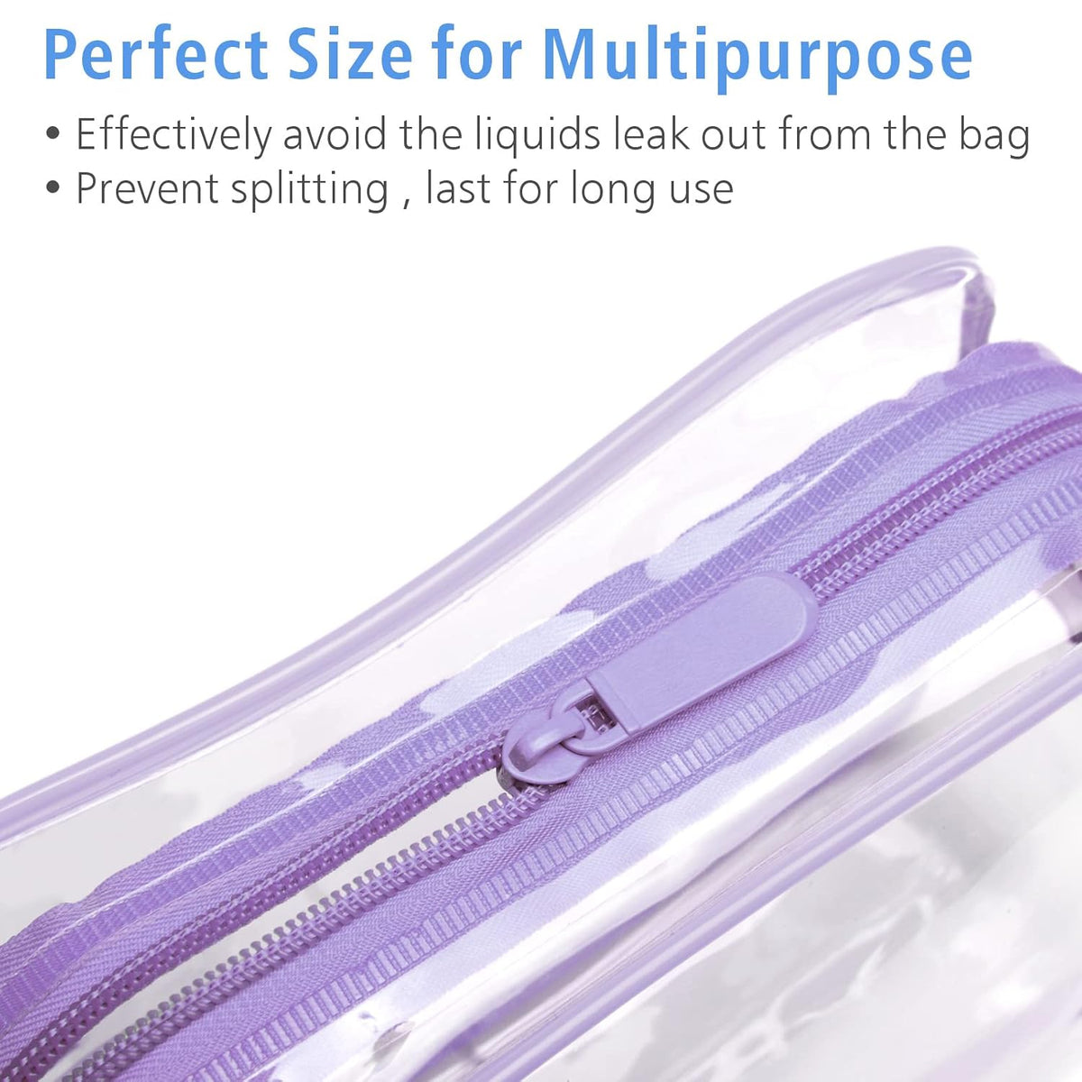 TSA Approved Toiletry Bag - Clear Makeup Bag for Travel, Rose Pink | 3 Pack Quart-Size, Metal Smooth Zipper, Clear Easy-Check, for 3-1-1 Liquids, Toiletry Bag for Airport Lines, Women, Men