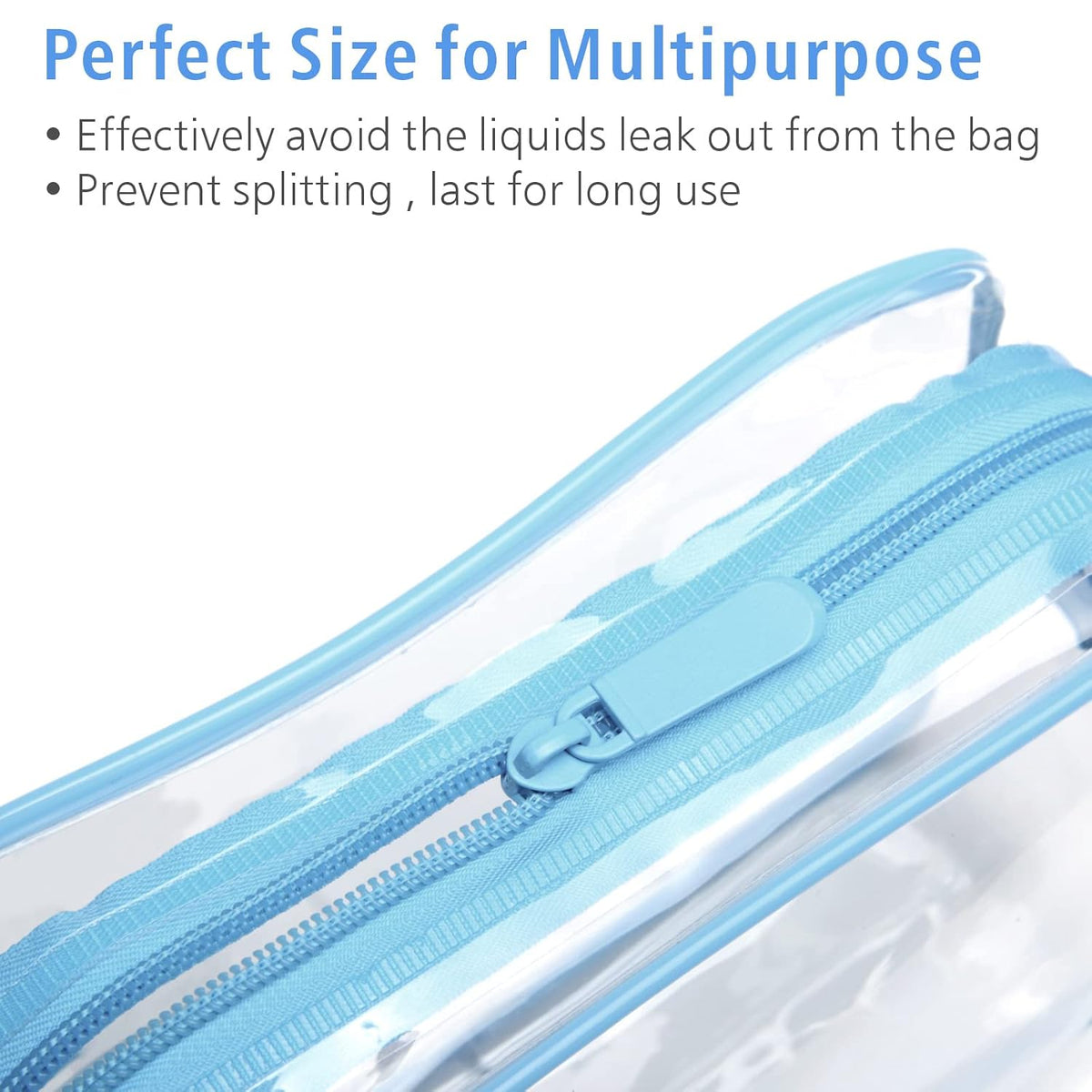 TSA Approved Toiletry Bag - Clear Makeup Bag for Travel, Rose Pink | 3 Pack Quart-Size, Metal Smooth Zipper, Clear Easy-Check, for 3-1-1 Liquids, Toiletry Bag for Airport Lines, Women, Men