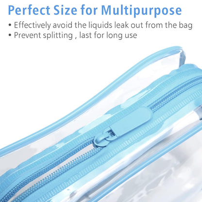 TSA Approved Toiletry Bag - Clear Makeup Bag for Travel, Rose Pink | 3 Pack Quart-Size, Metal Smooth Zipper, Clear Easy-Check, for 3-1-1 Liquids, Toiletry Bag for Airport Lines, Women, Men