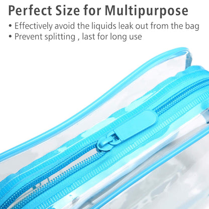 TSA Approved Toiletry Bag - Clear Makeup Bag for Travel, Rose Pink | 3 Pack Quart-Size, Metal Smooth Zipper, Clear Easy-Check, for 3-1-1 Liquids, Toiletry Bag for Airport Lines, Women, Men
