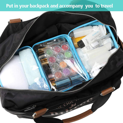 TSA Approved Toiletry Bag - Clear Makeup Bag for Travel, Rose Pink | 3 Pack Quart-Size, Metal Smooth Zipper, Clear Easy-Check, for 3-1-1 Liquids, Toiletry Bag for Airport Lines, Women, Men