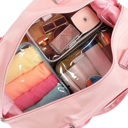 TSA Approved Toiletry Bag - Clear Makeup Bag for Travel, Rose Pink | 3 Pack Quart-Size, Metal Smooth Zipper, Clear Easy-Check, for 3-1-1 Liquids, Toiletry Bag for Airport Lines, Women, Men