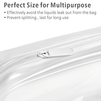 TSA Approved Toiletry Bag - Clear Makeup Bag for Travel, Rose Pink | 3 Pack Quart-Size, Metal Smooth Zipper, Clear Easy-Check, for 3-1-1 Liquids, Toiletry Bag for Airport Lines, Women, Men
