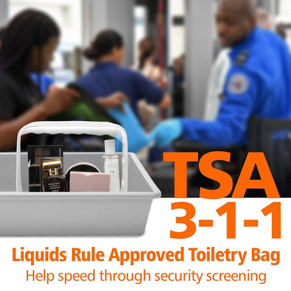 TSA Approved Toiletry Bag - Clear Makeup Bag for Travel, Rose Pink | 3 Pack Quart-Size, Metal Smooth Zipper, Clear Easy-Check, for 3-1-1 Liquids, Toiletry Bag for Airport Lines, Women, Men