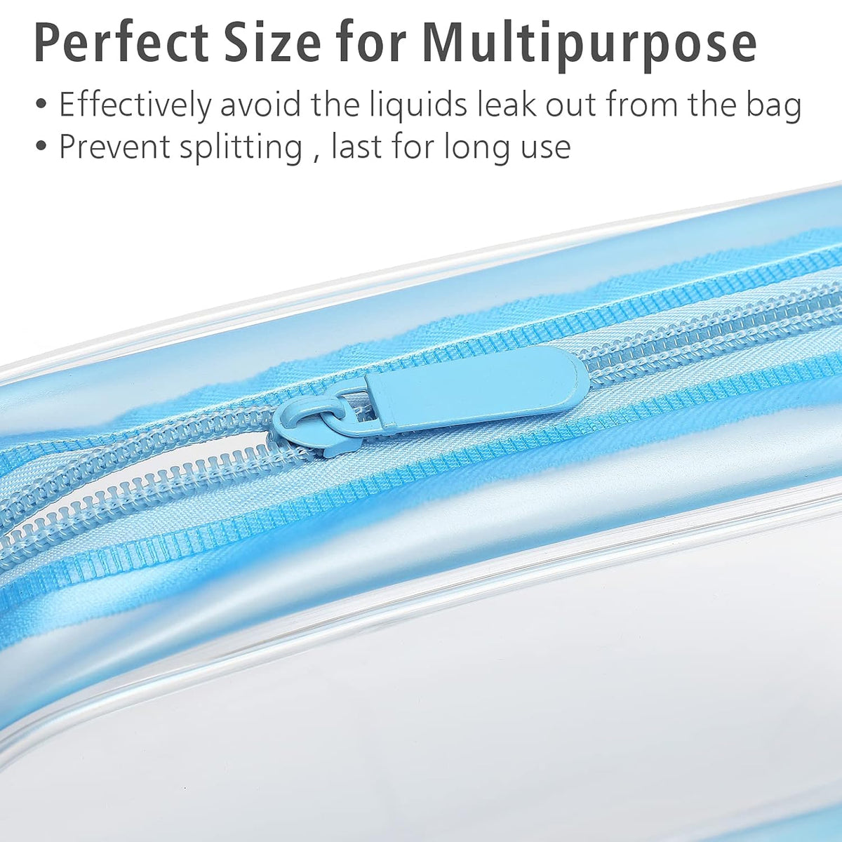 TSA Approved Toiletry Bag - Clear Makeup Bag for Travel, Rose Pink | 3 Pack Quart-Size, Metal Smooth Zipper, Clear Easy-Check, for 3-1-1 Liquids, Toiletry Bag for Airport Lines, Women, Men