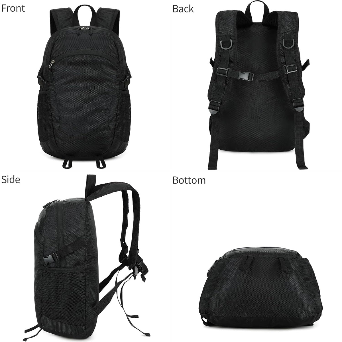 Small Hiking Backpack Travel Lightweight Hiking Packable Daypack Water-Resistant Foldable Backpacks 15L for Travel Women Men Camping (Grey)