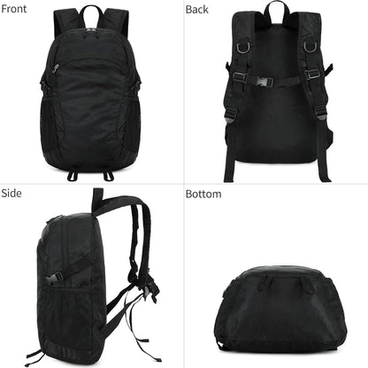 Small Hiking Backpack Travel Lightweight Hiking Packable Daypack Water-Resistant Foldable Backpacks 15L for Travel Women Men Camping (Grey)