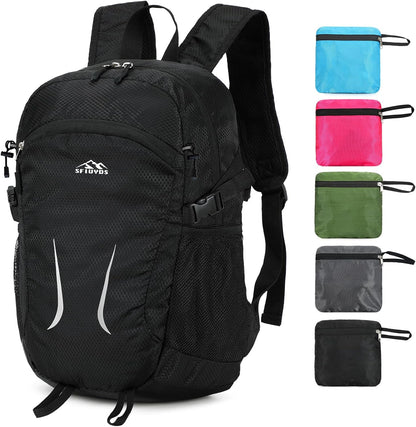 Small Hiking Backpack Travel Lightweight Hiking Packable Daypack Water-Resistant Foldable Backpacks 15L for Travel Women Men Camping (Grey)