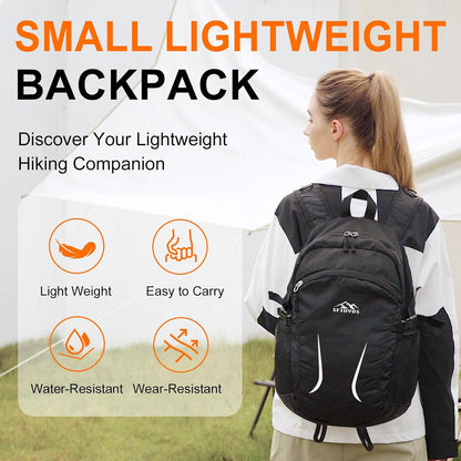Small Hiking Backpack Travel Lightweight Hiking Packable Daypack Water-Resistant Foldable Backpacks 15L for Travel Women Men Camping (Grey)