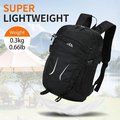 Small Hiking Backpack Travel Lightweight Hiking Packable Daypack Water-Resistant Foldable Backpacks 15L for Travel Women Men Camping (Grey)