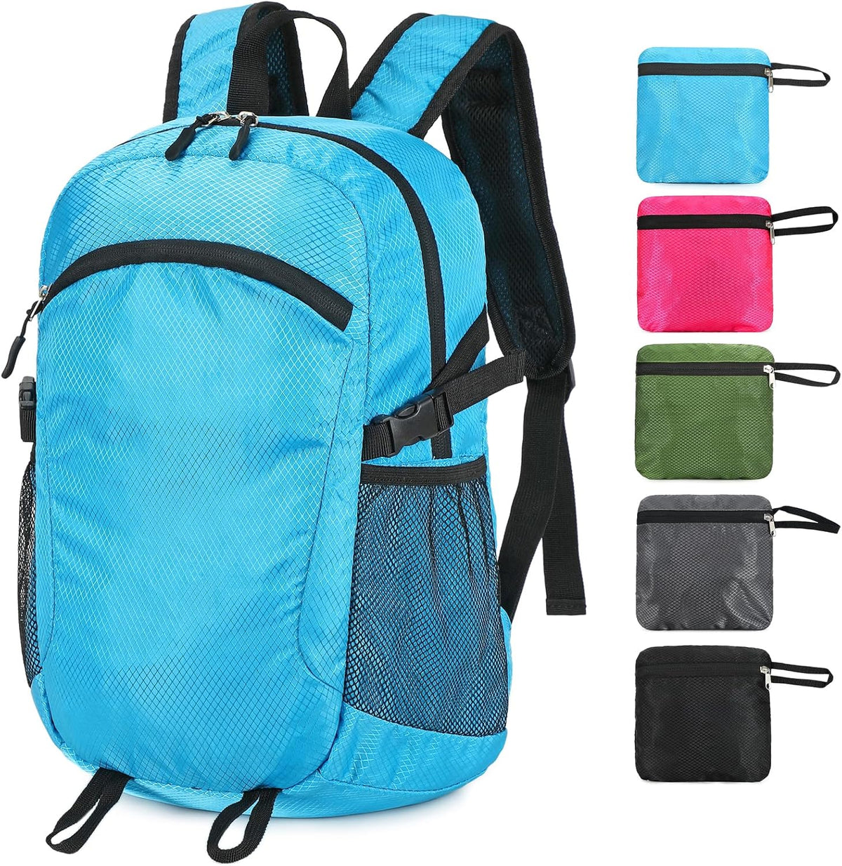 Small Hiking Backpack Travel Lightweight Hiking Packable Daypack Water-Resistant Foldable Backpacks 15L for Travel Women Men Camping (Grey)