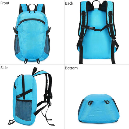 Small Hiking Backpack Travel Lightweight Hiking Packable Daypack Water-Resistant Foldable Backpacks 15L for Travel Women Men Camping (Grey)