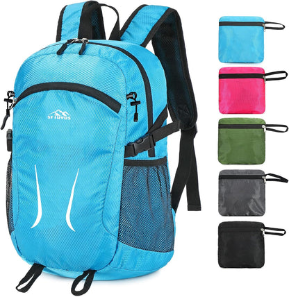 Small Hiking Backpack Travel Lightweight Hiking Packable Daypack Water-Resistant Foldable Backpacks 15L for Travel Women Men Camping (Grey)