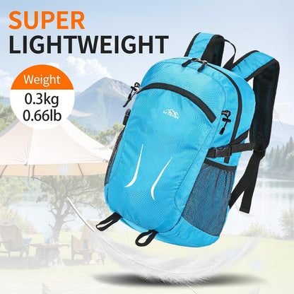Small Hiking Backpack Travel Lightweight Hiking Packable Daypack Water-Resistant Foldable Backpacks 15L for Travel Women Men Camping (Grey)