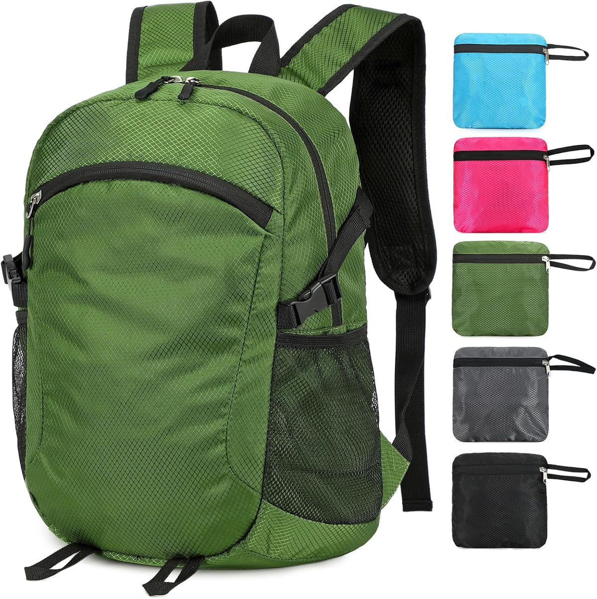Small Hiking Backpack Travel Lightweight Hiking Packable Daypack Water-Resistant Foldable Backpacks 15L for Travel Women Men Camping (Grey)