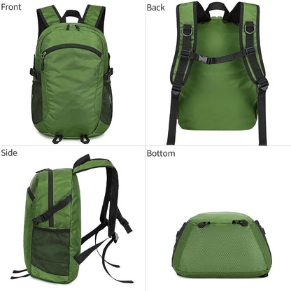 Small Hiking Backpack Travel Lightweight Hiking Packable Daypack Water-Resistant Foldable Backpacks 15L for Travel Women Men Camping (Grey)