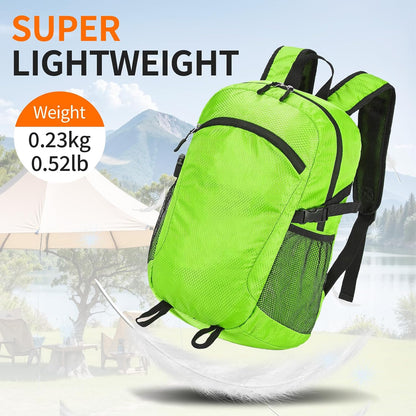 Small Hiking Backpack Travel Lightweight Hiking Packable Daypack Water-Resistant Foldable Backpacks 15L for Travel Women Men Camping (Grey)