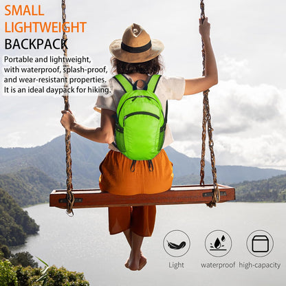 Small Hiking Backpack Travel Lightweight Hiking Packable Daypack Water-Resistant Foldable Backpacks 15L for Travel Women Men Camping (Grey)