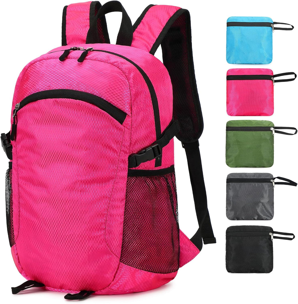 Small Hiking Backpack Travel Lightweight Hiking Packable Daypack Water-Resistant Foldable Backpacks 15L for Travel Women Men Camping (Grey)