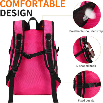 Small Hiking Backpack Travel Lightweight Hiking Packable Daypack Water-Resistant Foldable Backpacks 15L for Travel Women Men Camping (Grey)