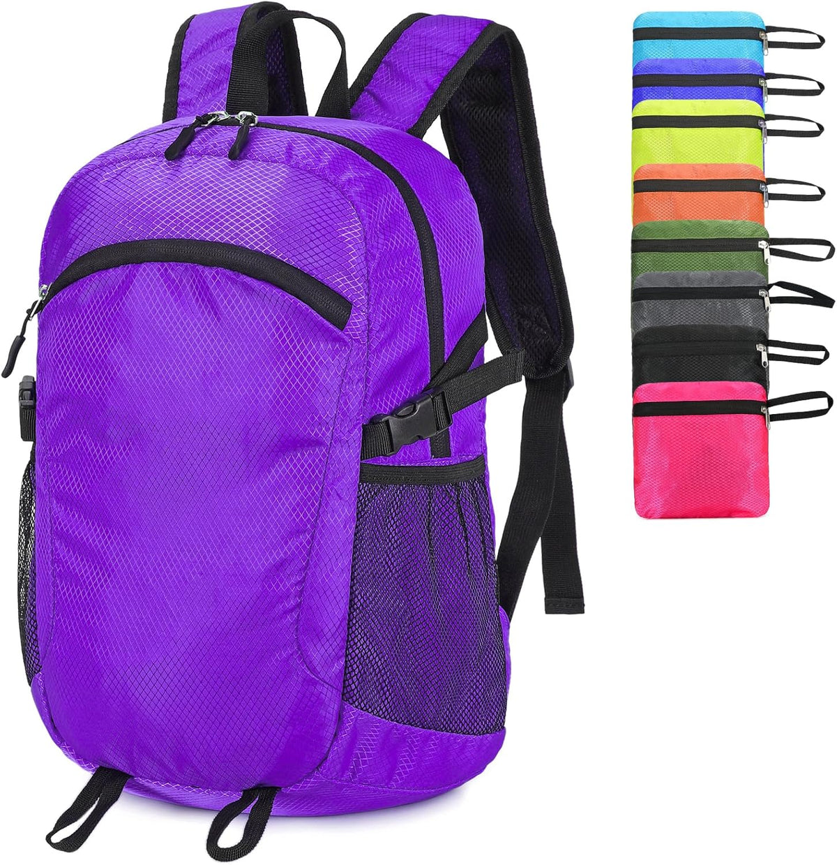Small Hiking Backpack Travel Lightweight Hiking Packable Daypack Water-Resistant Foldable Backpacks 15L for Travel Women Men Camping (Grey)
