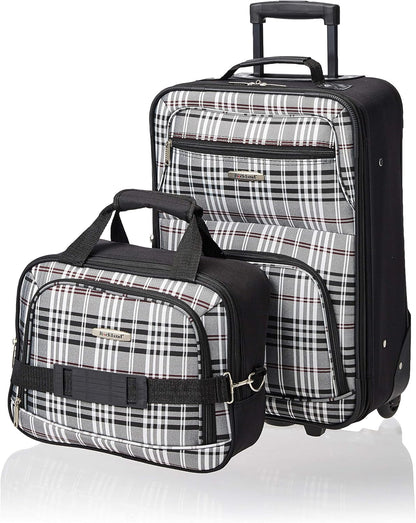 Fashion Softside Upright Luggage Set, Expandable, Wheel, Telescopic Handle,Turquoise, (14/19) - Colors B