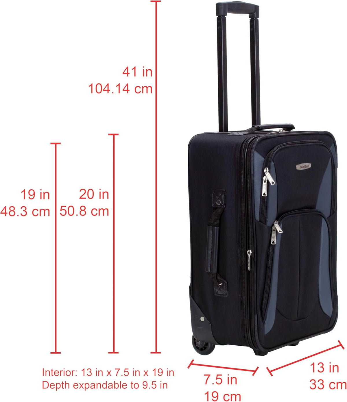Fashion Softside Upright Luggage Set, Expandable, Wheel, Telescopic Handle,Turquoise, (14/19) - Colors B