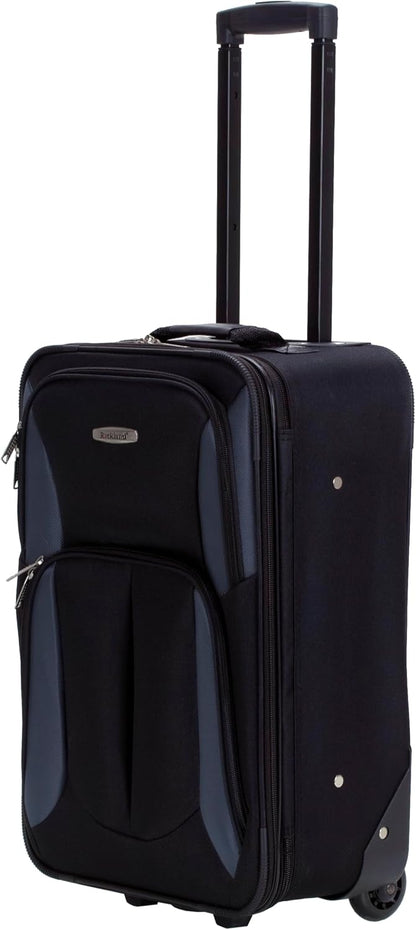 Fashion Softside Upright Luggage Set, Expandable, Wheel, Telescopic Handle,Turquoise, (14/19) - Colors B