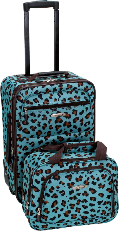 Fashion Softside Upright Luggage Set, Expandable, Wheel, Telescopic Handle,Turquoise, (14/19) - Colors B