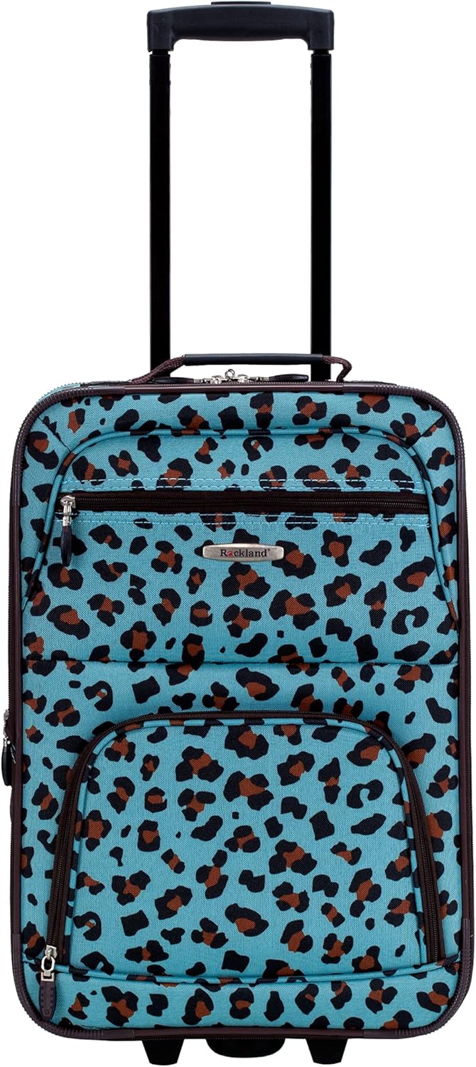 Fashion Softside Upright Luggage Set, Expandable, Wheel, Telescopic Handle,Turquoise, (14/19) - Colors B