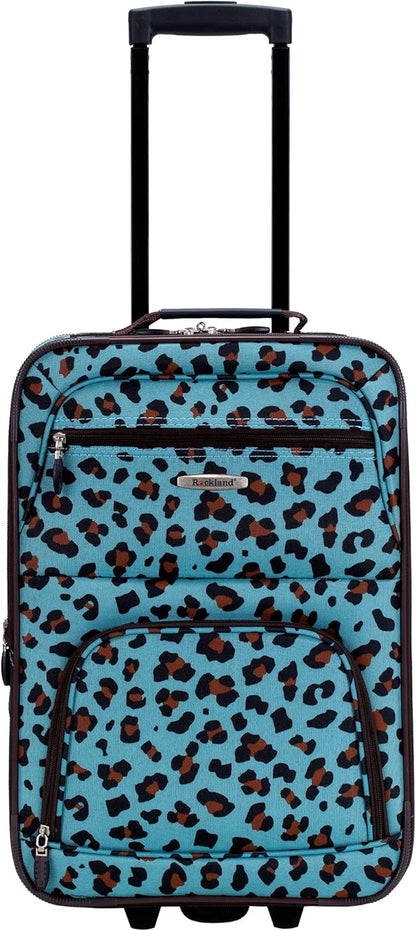 Fashion Softside Upright Luggage Set, Expandable, Wheel, Telescopic Handle,Turquoise, (14/19) - Colors B