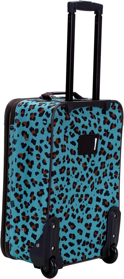 Fashion Softside Upright Luggage Set, Expandable, Wheel, Telescopic Handle,Turquoise, (14/19) - Colors B