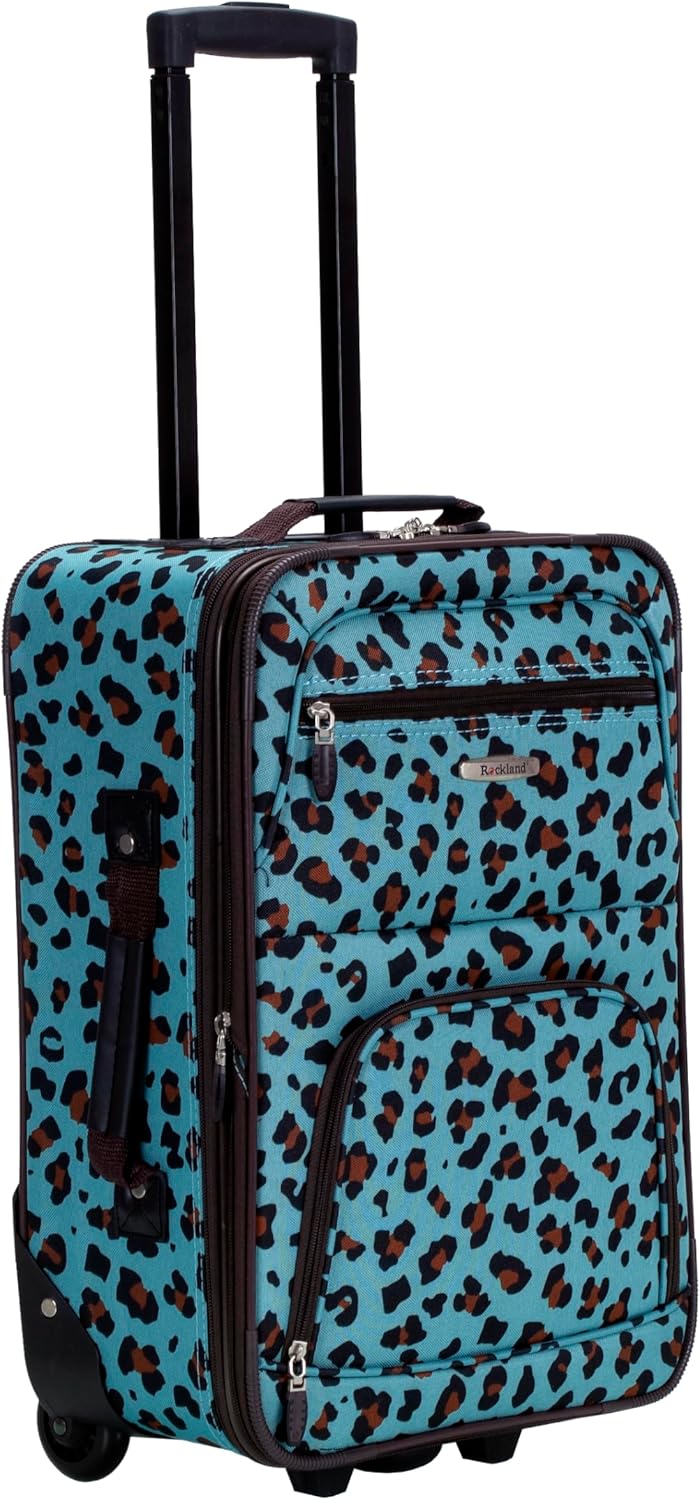Fashion Softside Upright Luggage Set, Expandable, Wheel, Telescopic Handle,Turquoise, (14/19) - Colors B