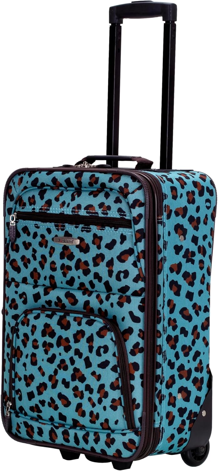 Fashion Softside Upright Luggage Set, Expandable, Wheel, Telescopic Handle,Turquoise, (14/19) - Colors B
