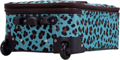 Fashion Softside Upright Luggage Set, Expandable, Wheel, Telescopic Handle,Turquoise, (14/19) - Colors B