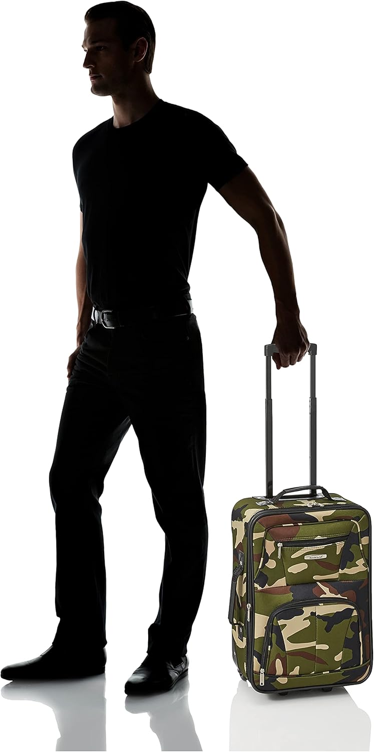 Fashion Softside Upright Luggage Set, Expandable, Wheel, Telescopic Handle,Turquoise, (14/19) - Colors B