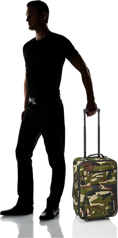 Fashion Softside Upright Luggage Set, Expandable, Wheel, Telescopic Handle,Turquoise, (14/19) - Colors B