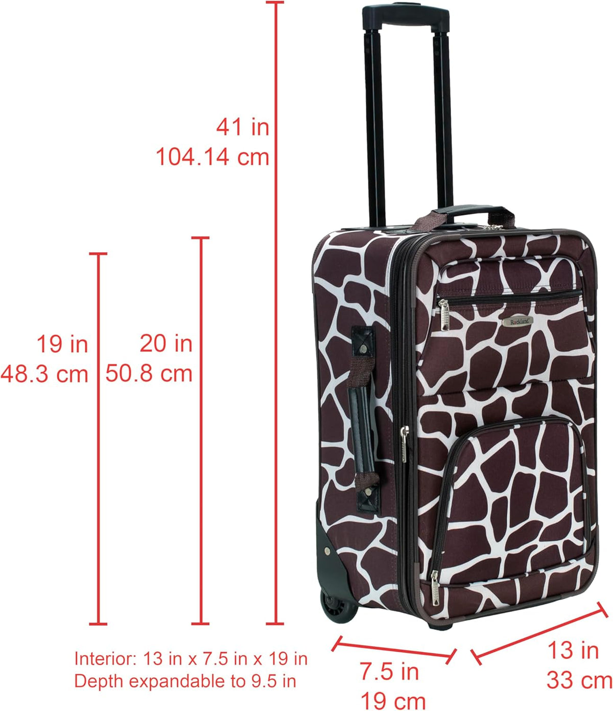 Fashion Softside Upright Luggage Set, Expandable, Wheel, Telescopic Handle,Turquoise, (14/19) - Colors B