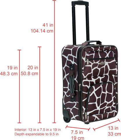 Fashion Softside Upright Luggage Set, Expandable, Wheel, Telescopic Handle,Turquoise, (14/19) - Colors B