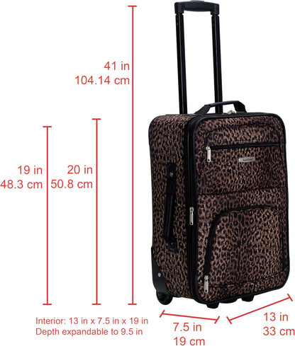 Fashion Softside Upright Luggage Set, Expandable, Wheel, Telescopic Handle,Turquoise, (14/19) - Colors B