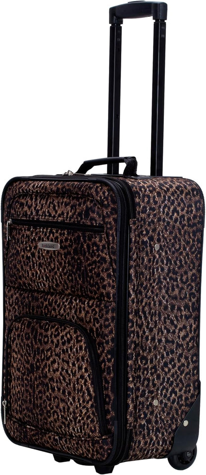 Fashion Softside Upright Luggage Set, Expandable, Wheel, Telescopic Handle,Turquoise, (14/19) - Colors B