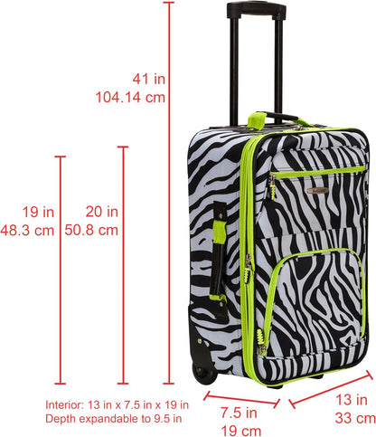 Fashion Softside Upright Luggage Set, Expandable, Wheel, Telescopic Handle,Turquoise, (14/19) - Colors B