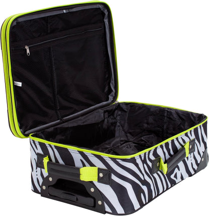 Fashion Softside Upright Luggage Set, Expandable, Wheel, Telescopic Handle,Turquoise, (14/19) - Colors B