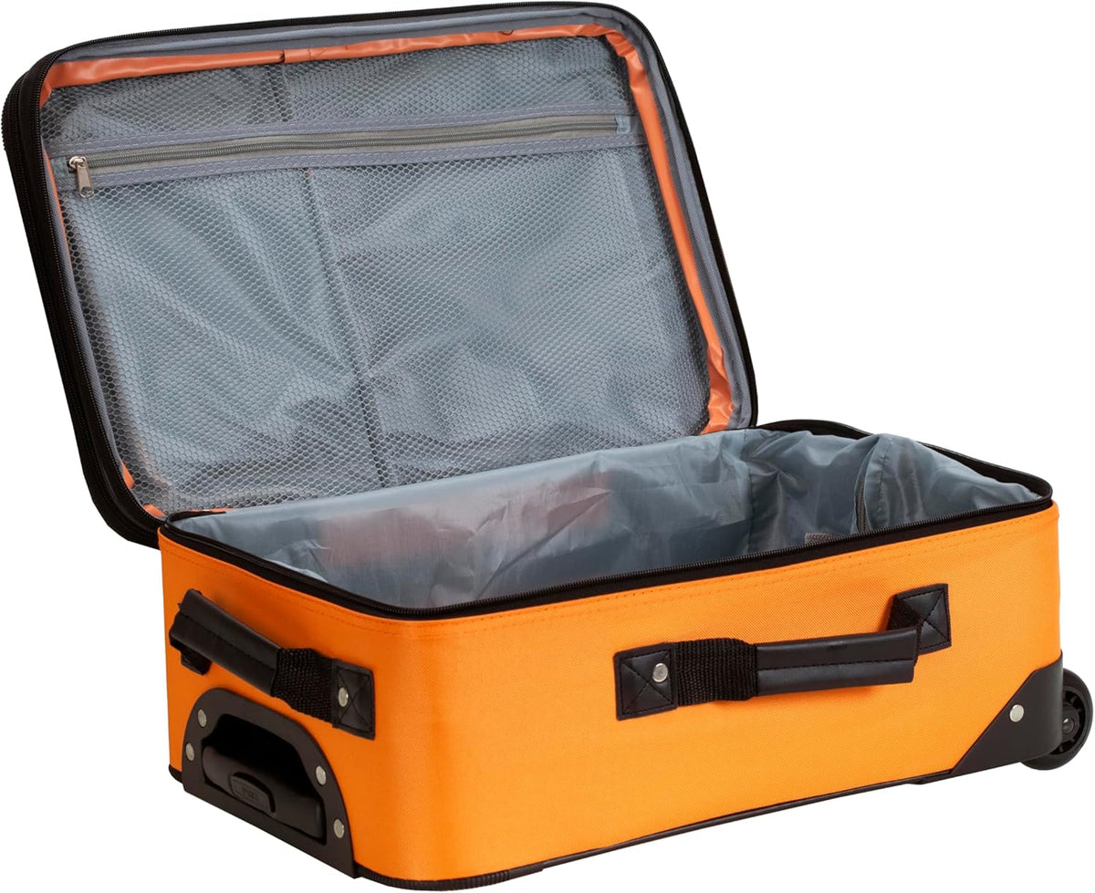 Fashion Softside Upright Luggage Set, Expandable, Wheel, Telescopic Handle,Turquoise, (14/19) - Colors B