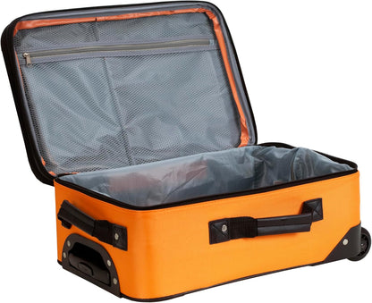Fashion Softside Upright Luggage Set, Expandable, Wheel, Telescopic Handle,Turquoise, (14/19) - Colors B