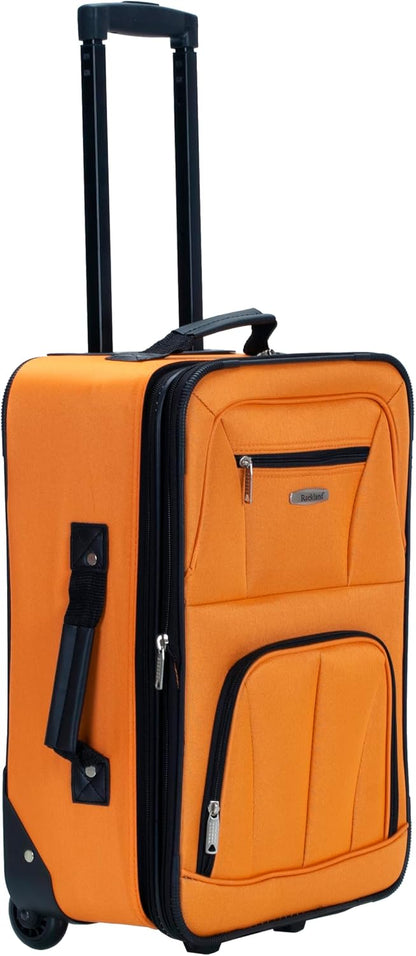 Fashion Softside Upright Luggage Set, Expandable, Wheel, Telescopic Handle,Turquoise, (14/19) - Colors B