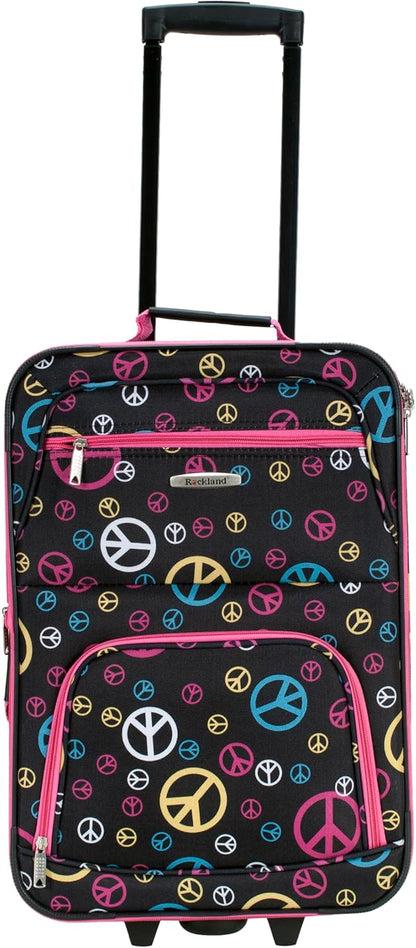 Fashion Softside Upright Luggage Set, Expandable, Wheel, Telescopic Handle,Turquoise, (14/19) - Colors B