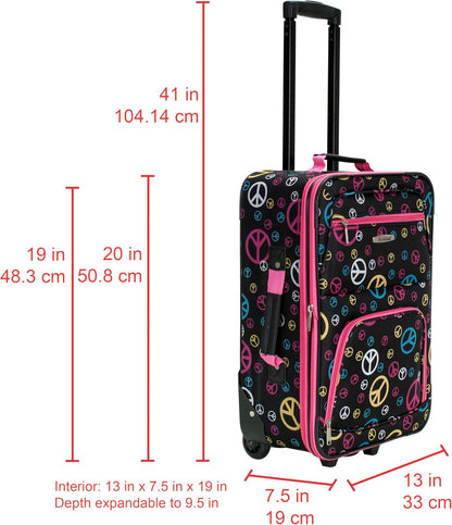 Fashion Softside Upright Luggage Set, Expandable, Wheel, Telescopic Handle,Turquoise, (14/19) - Colors B